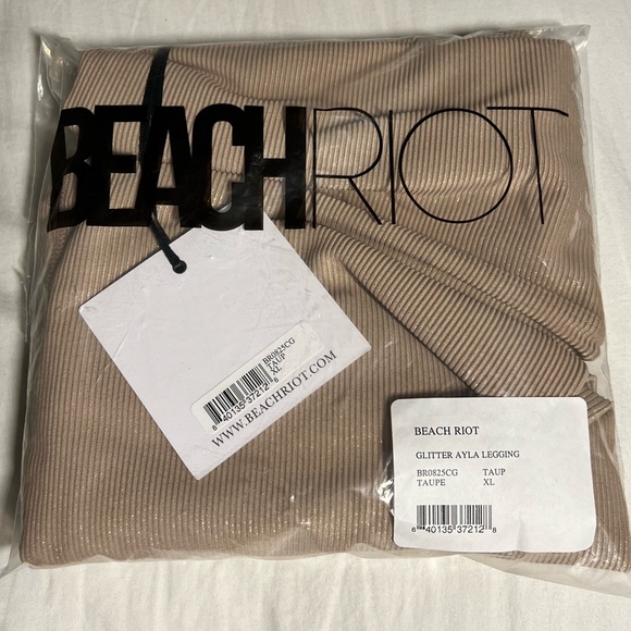 NWT ✨Beach Riot Glitter Ayla Leggings Taupe XL✨ - Picture 10 of 10